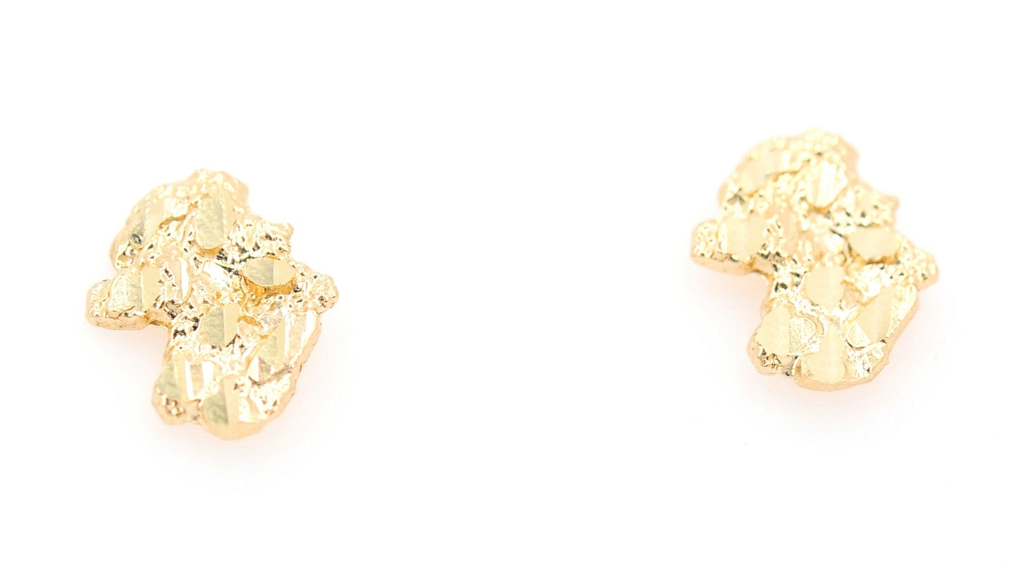 10k Yellow Gold Nugget Earrings. Small