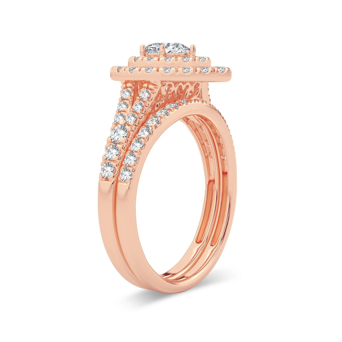 14K 1.00CT Diamond Bridal Ring - Johnny Dang & Co