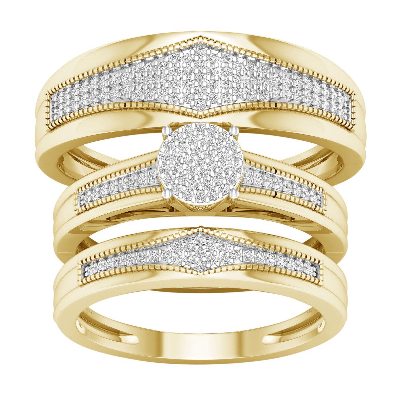10K 0.40CT Diamond Trio Set - Johnny Dang & Co