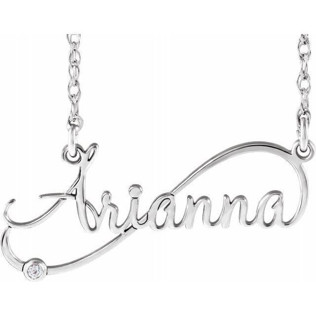 JDSP653426 - INFINITY-INSPIRED SCRIPT NAMEPLATE NECKLACE - Johnny Dang & Co
