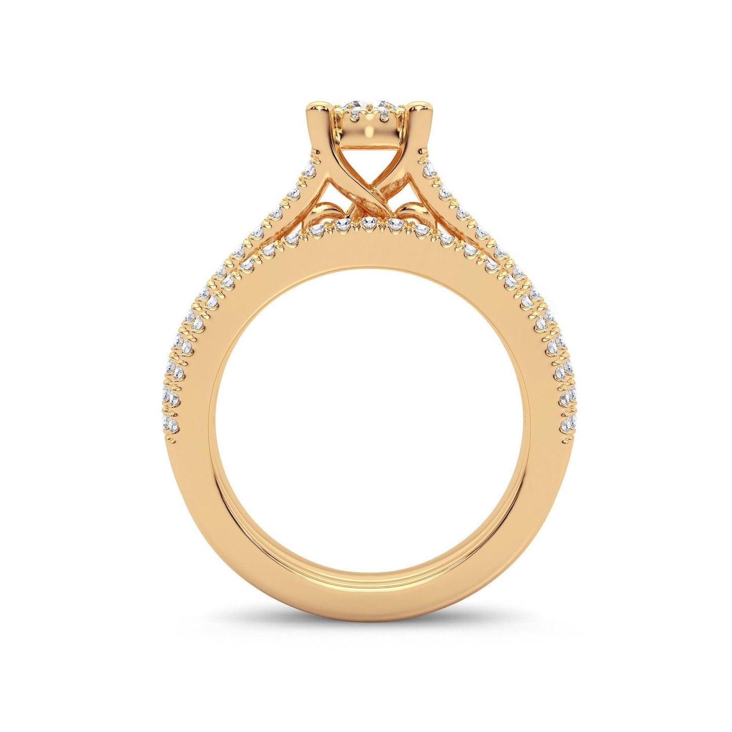 14K 0.83CT Diamond Bridal Ring - Johnny Dang & Co