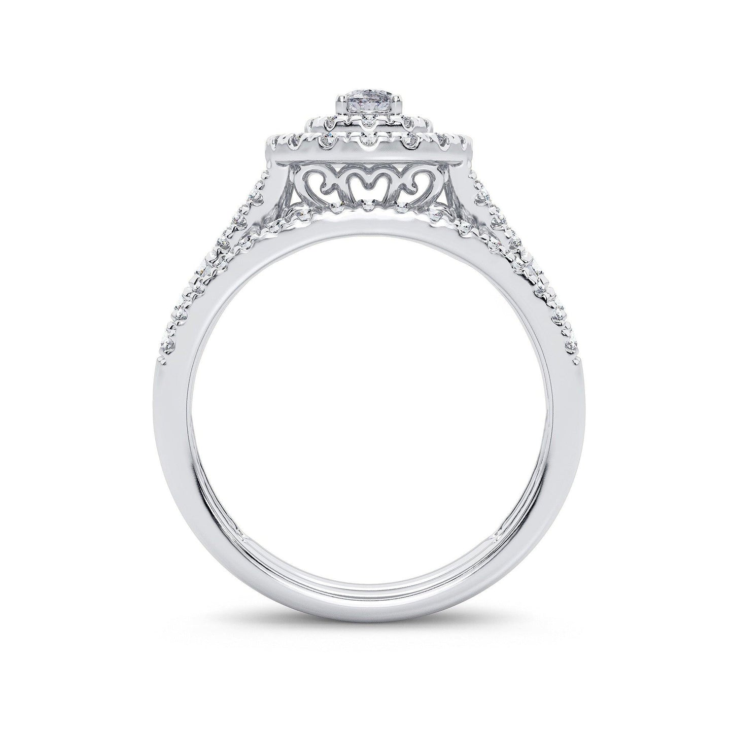 14K 1.00CT Diamond Bridal Ring - Johnny Dang & Co