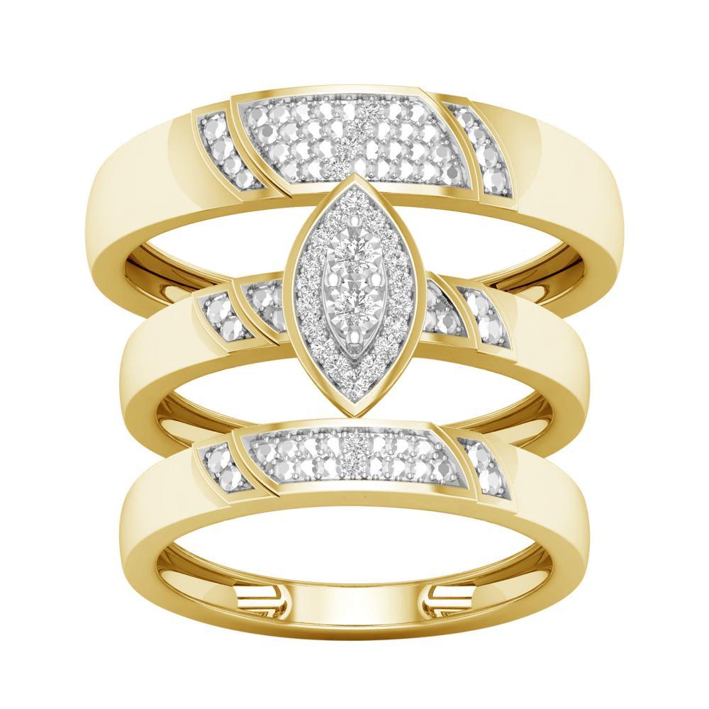 10K 0.07CT DIAMOND TRIO SET - Johnny Dang & Co