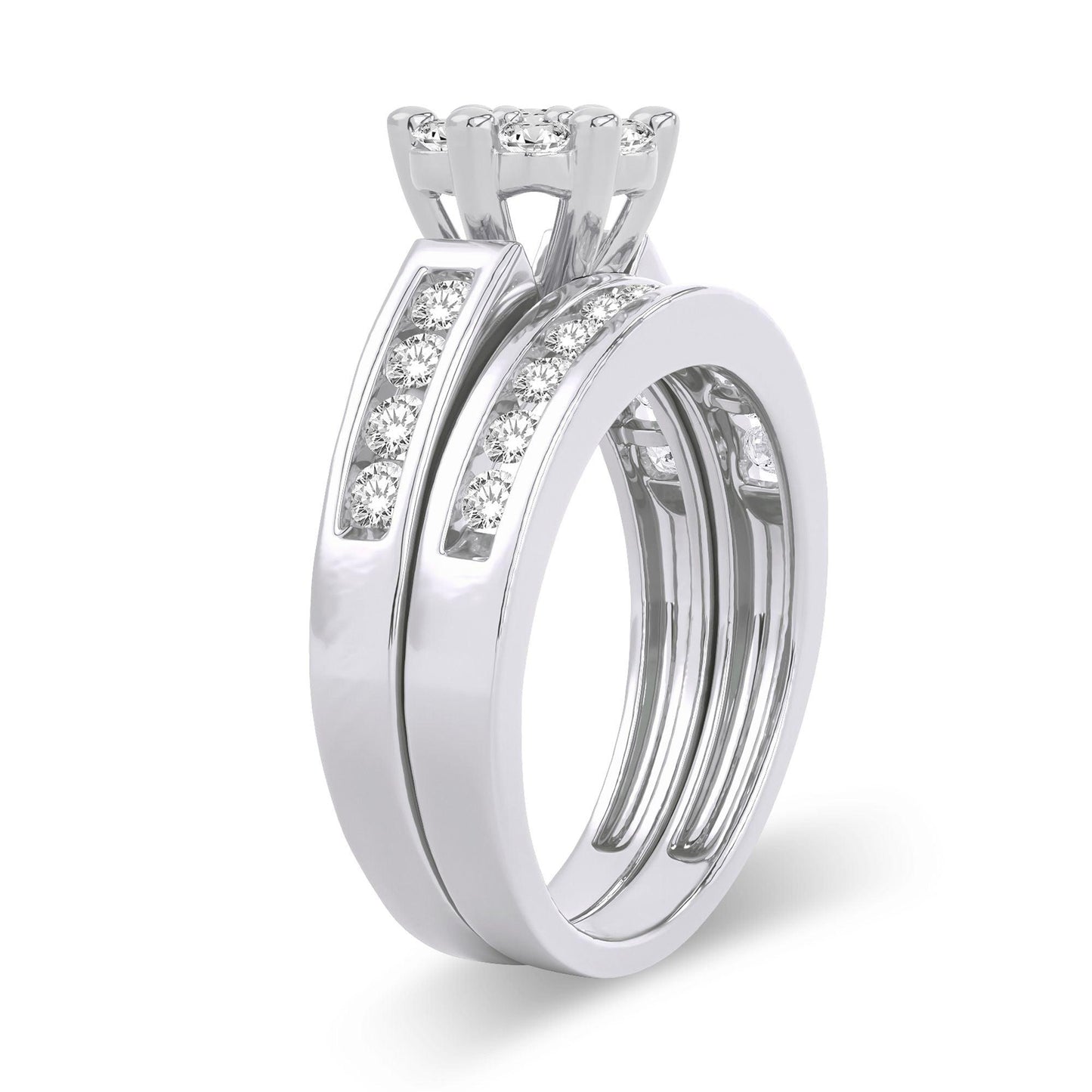 14K 1.00ct Diamond Bridal Ring - Johnny Dang & Co