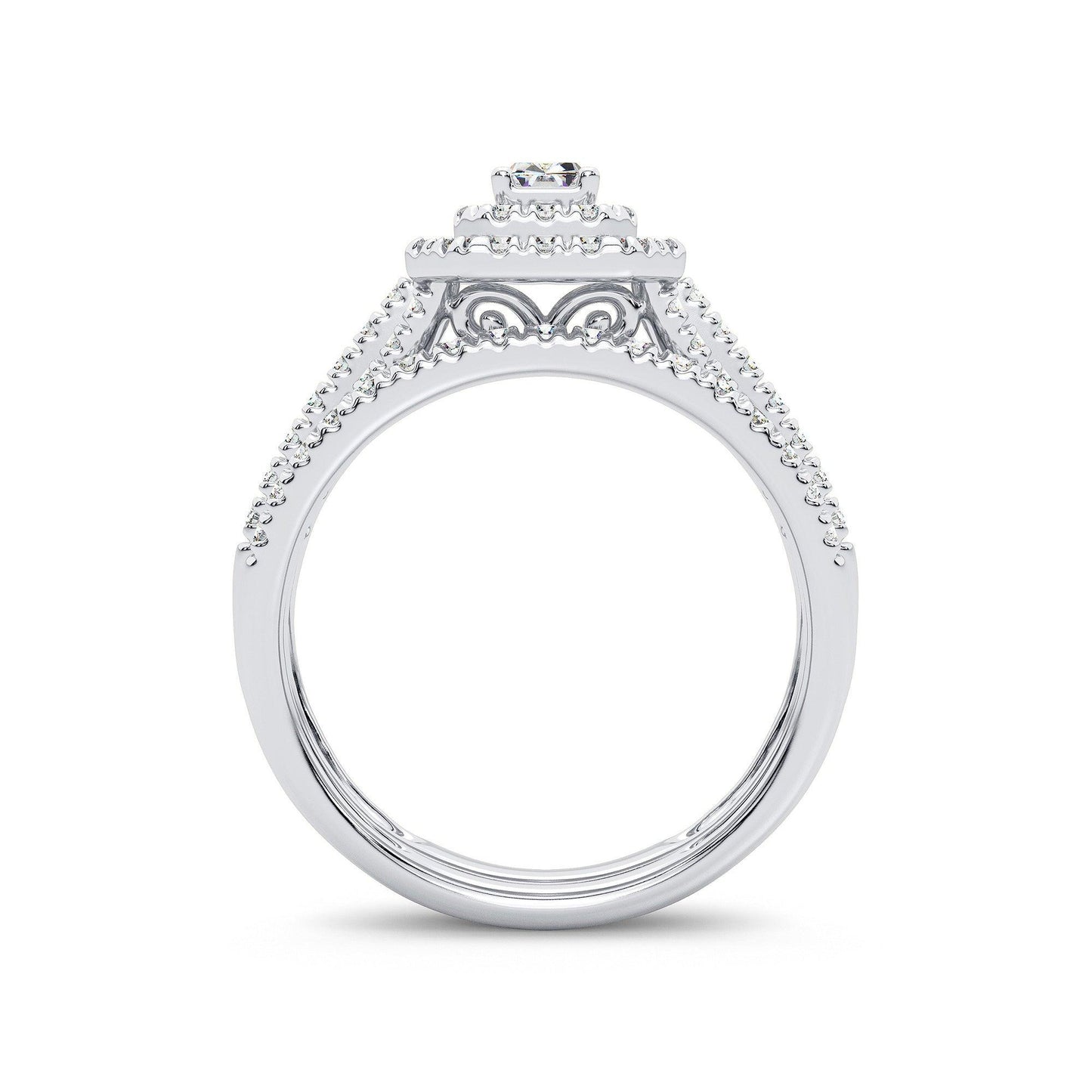 14K 1.00CT Diamond Bridal Ring - Johnny Dang & Co