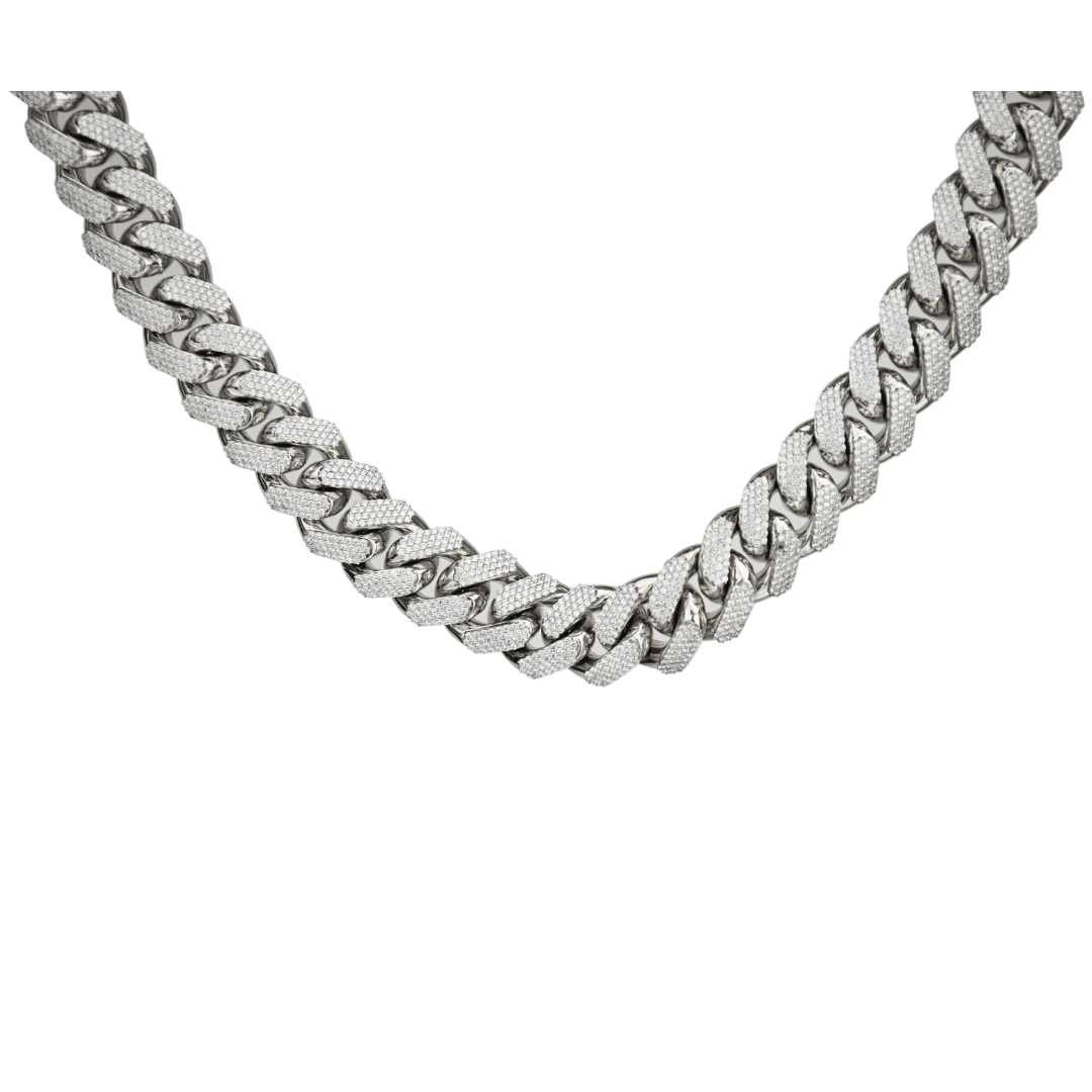 20mm White VVS Bust Down Cuban Chain - Johnny Dang & Co