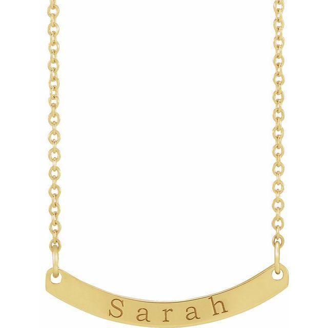 JDSP87635 - Engravable Curved Bar 18" Necklace - Johnny Dang & Co