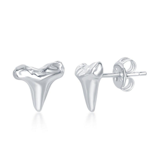 Sterling Silver Shark Tooth Stud Earrings - Johnny Dang & Co