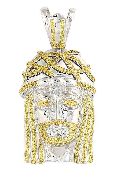 10KW 2.50CTW YELLOW DIA JESUS HEAD - Johnny Dang & Co