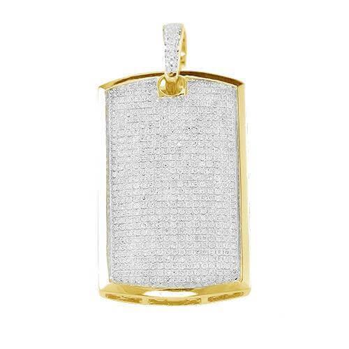 10KY 1.50CTW DIAMOND DOGTAG PENDANT - Johnny Dang & Co