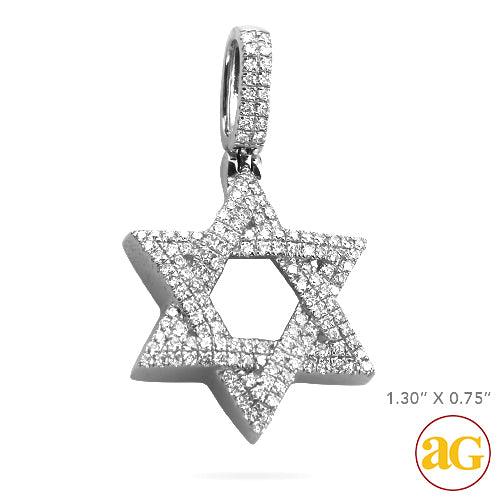 14KW 0.75CTW DIAMOND STAR OF DAVID PENDANT - Johnny Dang & Co