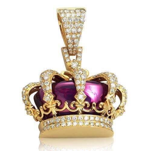 10KY 2.85CTW DIAMOND CROWN PENDANT - Johnny Dang & Co