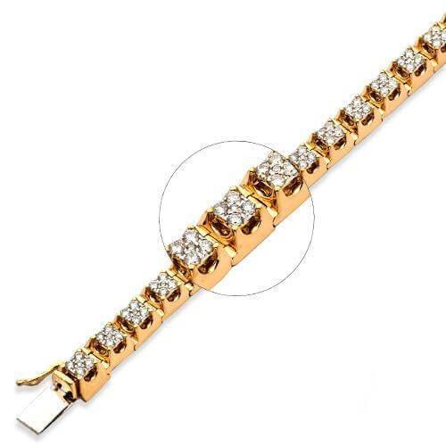 10KY 4.00CTW DIAMOND PRONG SET SQUARE CLUSTER MENS - Johnny Dang & Co