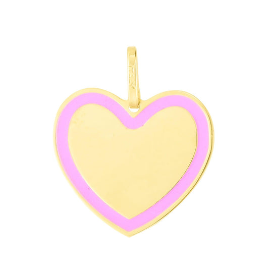 14K Pink Enamel Heart Charm - Johnny Dang & Co