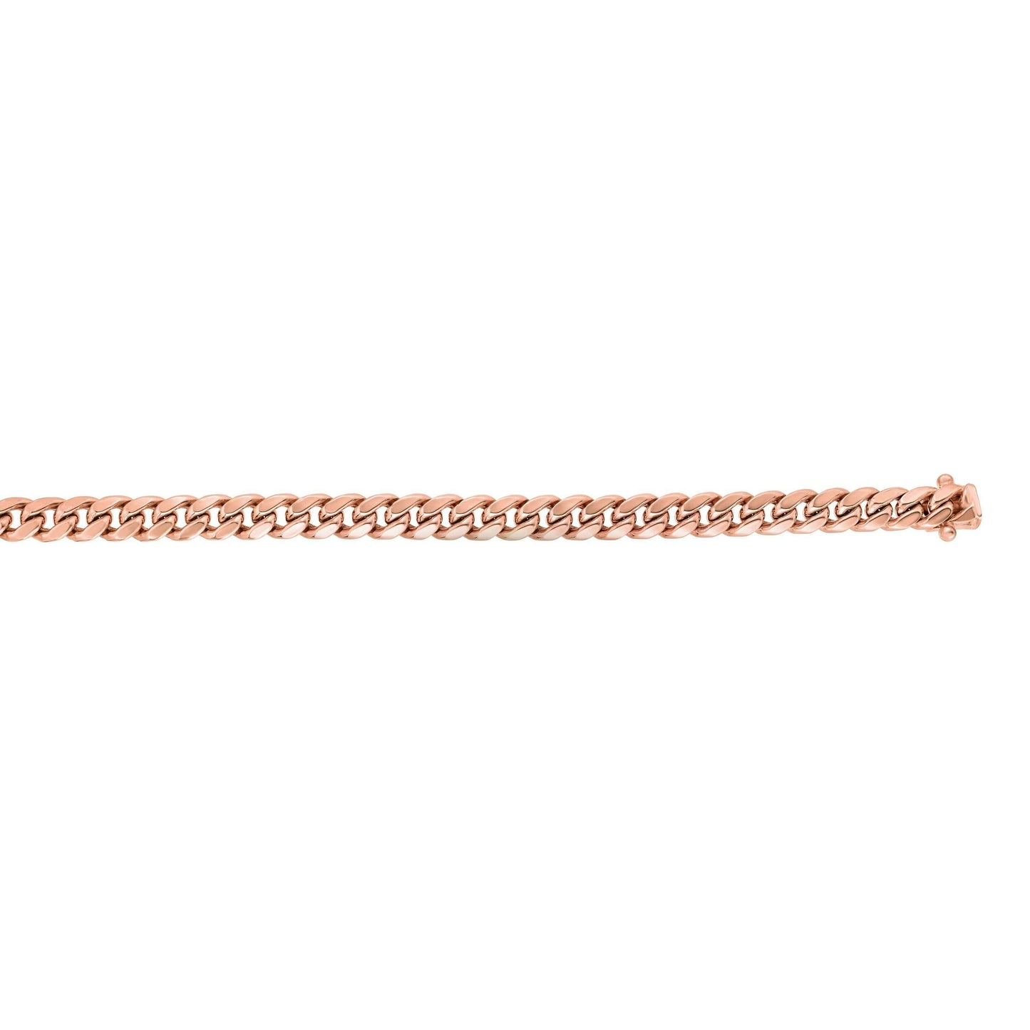 14kt Gold 24 inches Rose Finish 6.1mm New Miami Cuban Chain with Box Clasp - Johnny Dang & Co