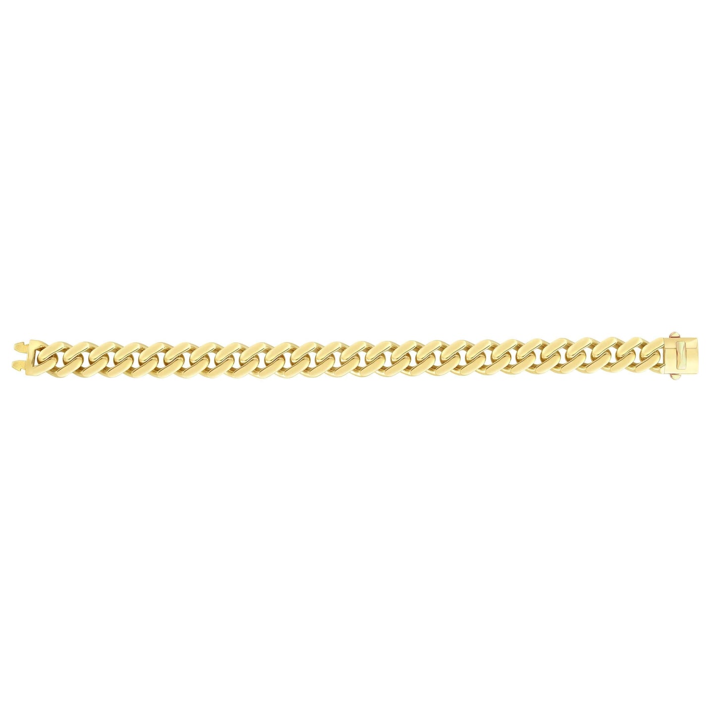 14kt Gold 22 inches Yellow Finish 11.3mm Polished Curb Link Chain with Box with Both Side Push Clasp - Johnny Dang & Co