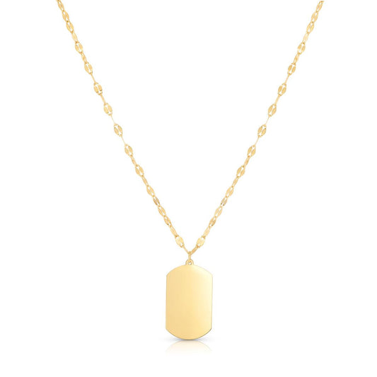 14K Gold Tag with Mirror Chain - Johnny Dang & Co