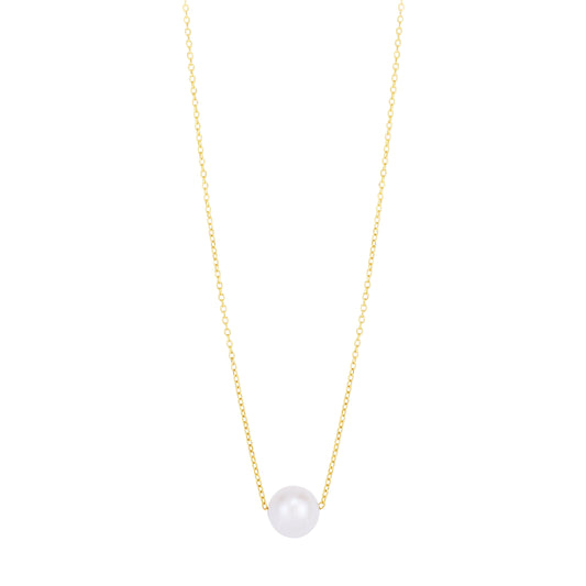 14K Pearl Necklace Solitaire - Johnny Dang & Co