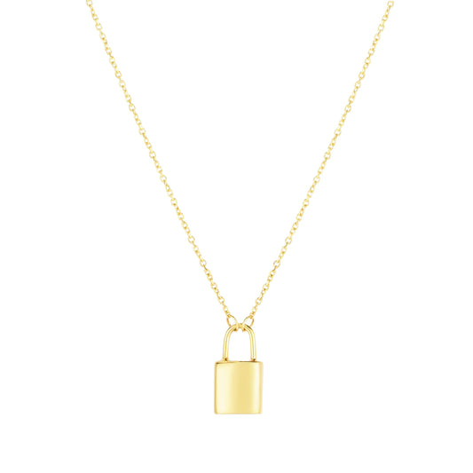 14K Lock Necklace - Johnny Dang & Co