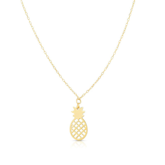 14K Gold Pineapple Necklace - Johnny Dang & Co