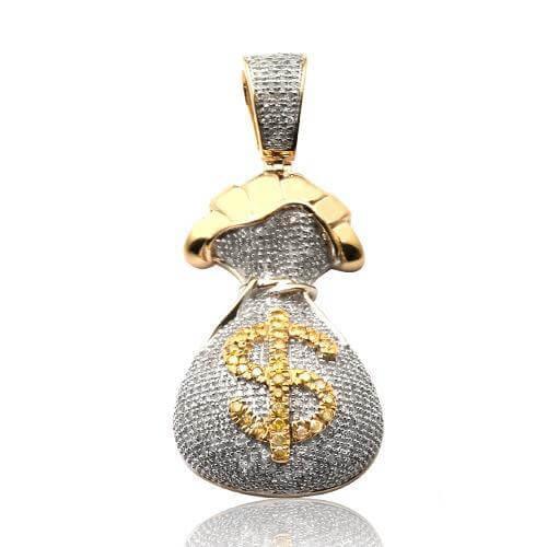 10KY 0.85CTW YELLOW AND WHITE DIAMOND MONEY BAG - Johnny Dang & Co