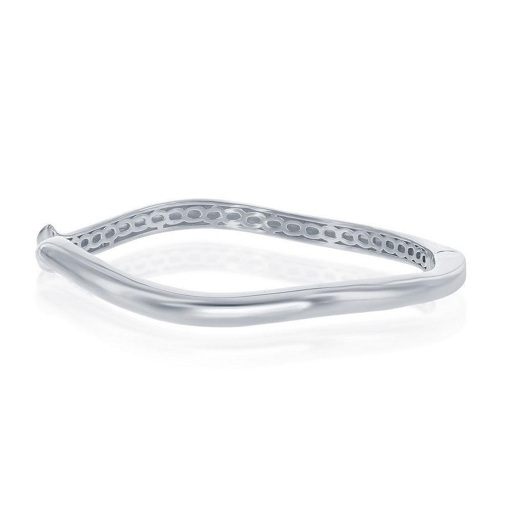Sterling Silver Waved Bangle - Johnny Dang & Co