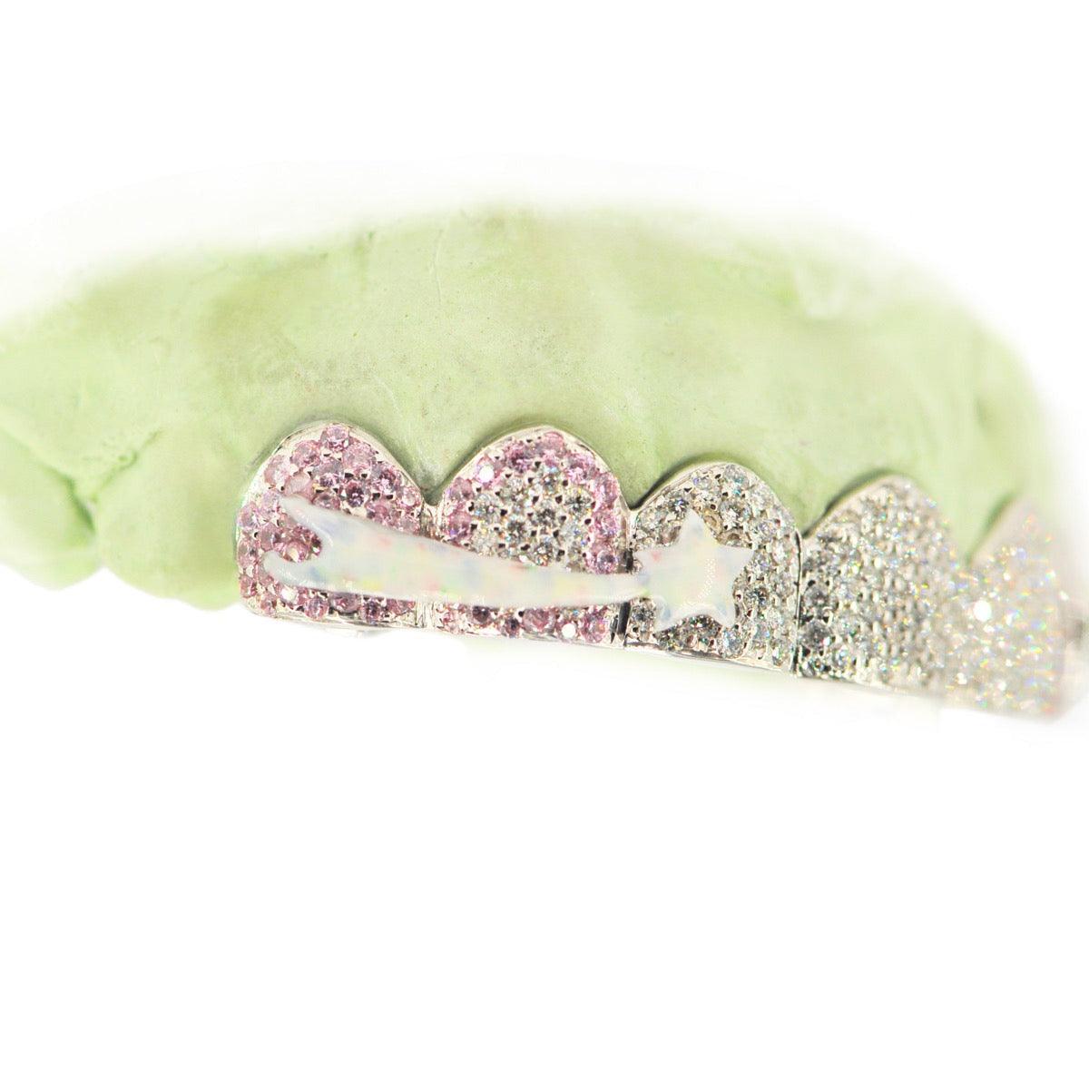 8 Top/ 8 Bottom Shooting Star Opal and Honeycomb Grillz - Johnny Dang & Co