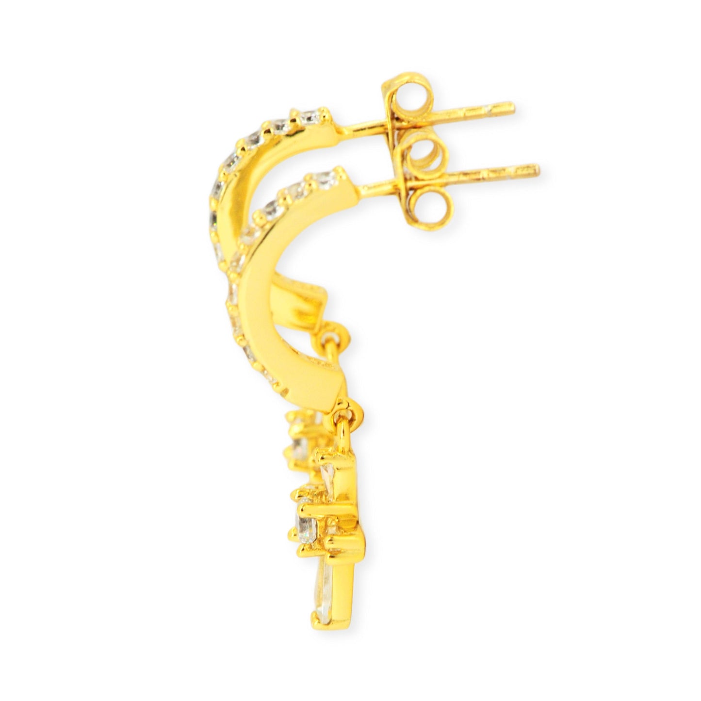SILVER AND CZ CROSS EARRINGS - Johnny Dang & Co