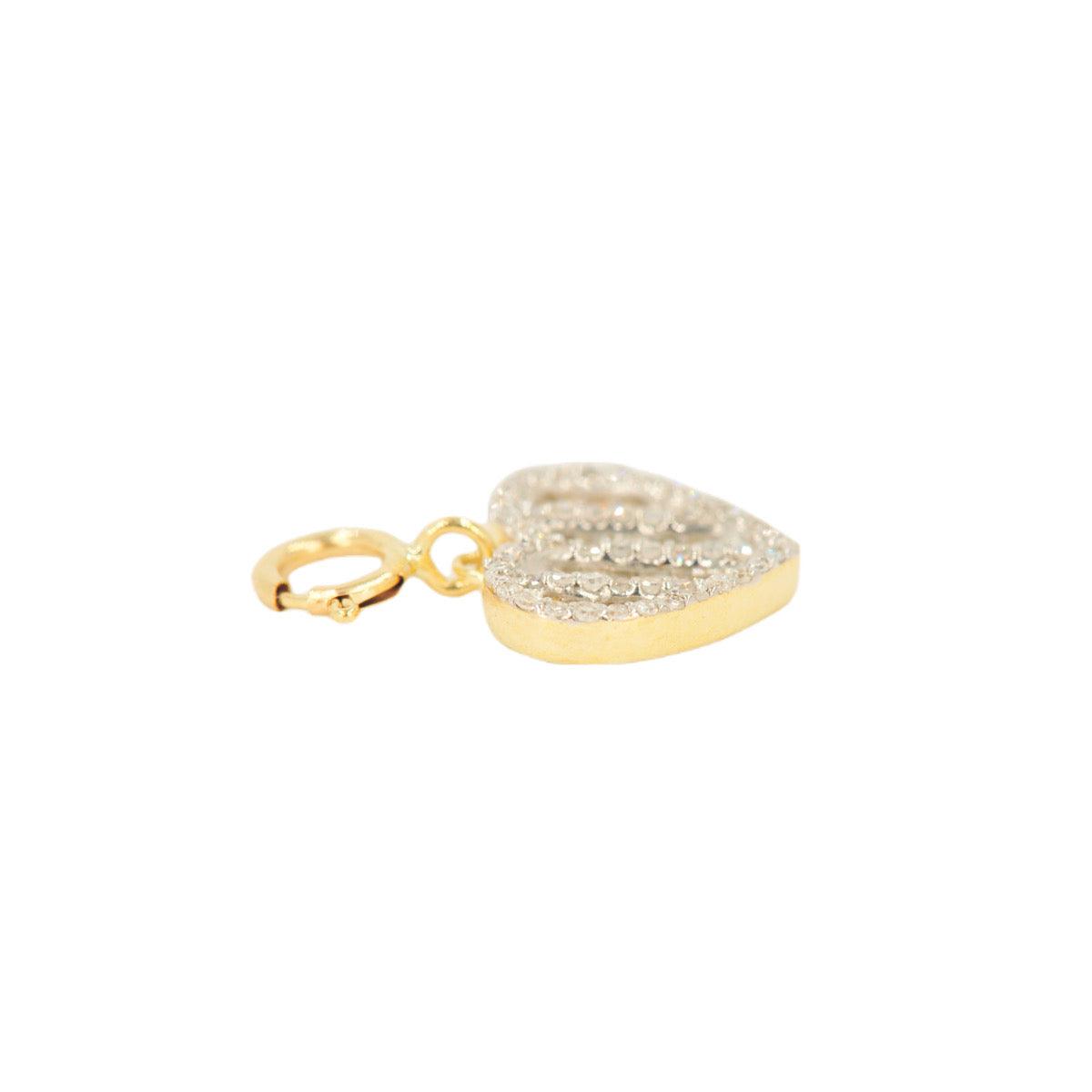 10k Yellow Gold Diamond 'Baguette Heart' Charm - 10060 - Johnny Dang & Co