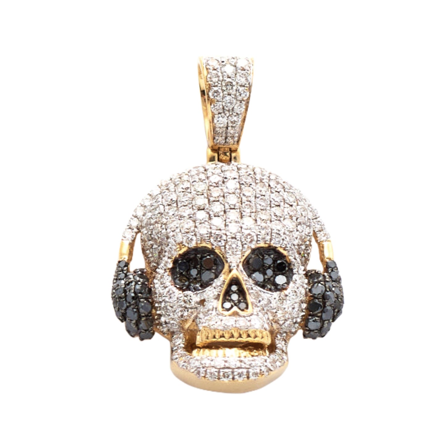 10KY 2.85CTW BLACK AND WHITE DIAMOND SKULL WITH - Johnny Dang & Co