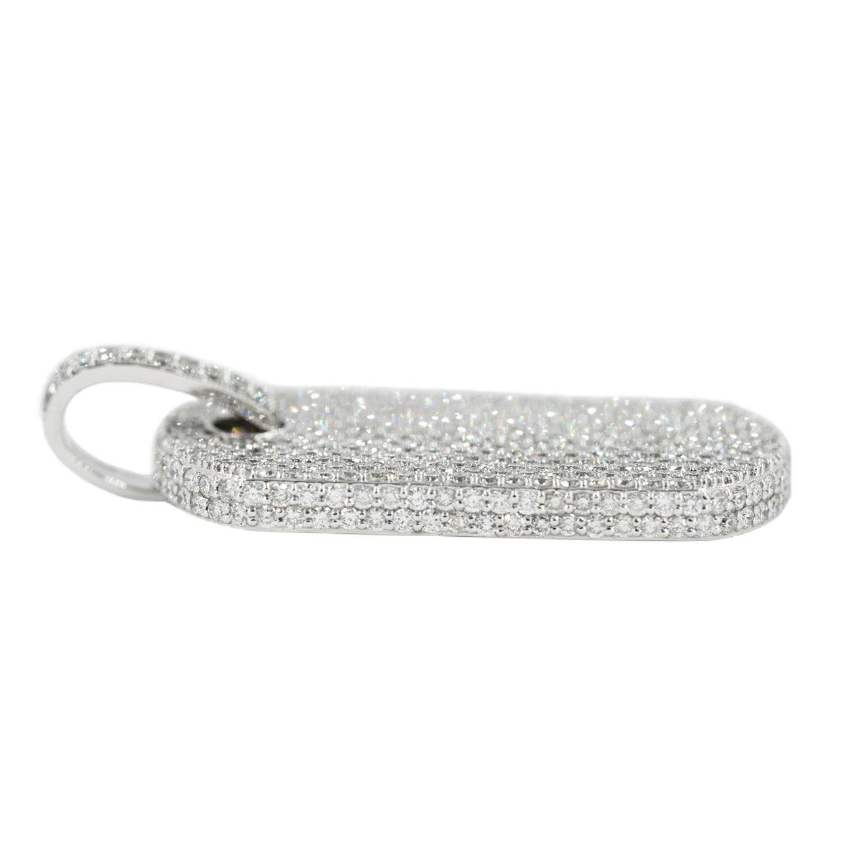 14KW 6.75CTW DIAMOND DOGTAG PENDANT FULLY ICED - Johnny Dang & Co