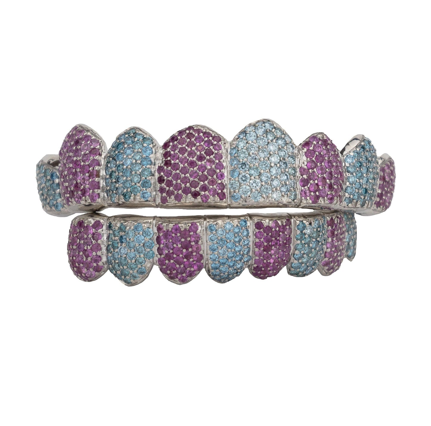14K VS Cotton Candy Honeycomb Diamond Grillz - Johnny Dang & Co