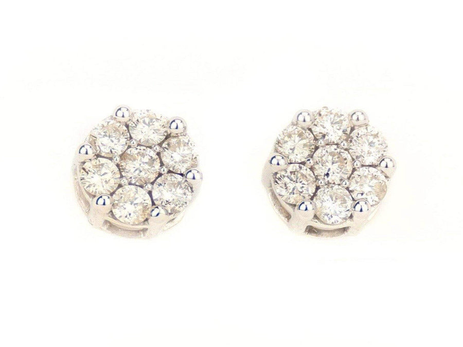 0.75CT White Gold Cluster Earring