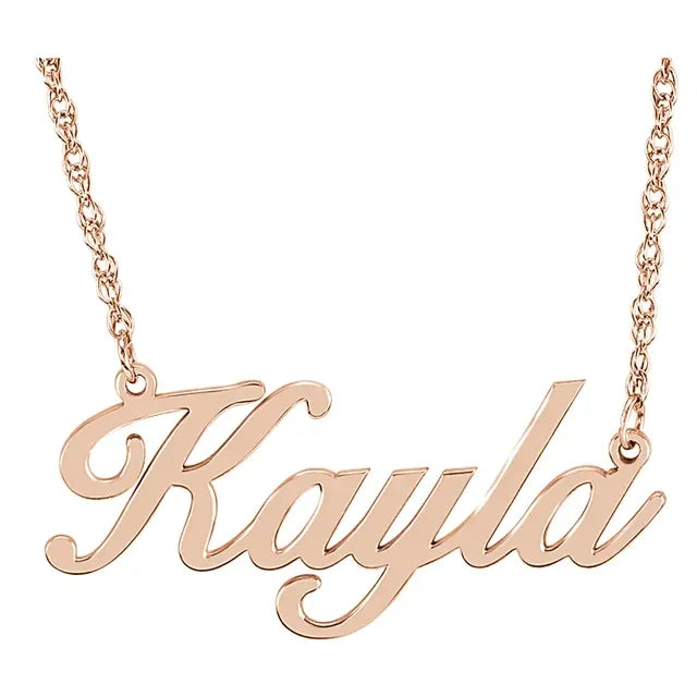 JDTK-SP86135 - CUSTOM 14K GOLD SCRIPT NAMEPLATE NECKLACE