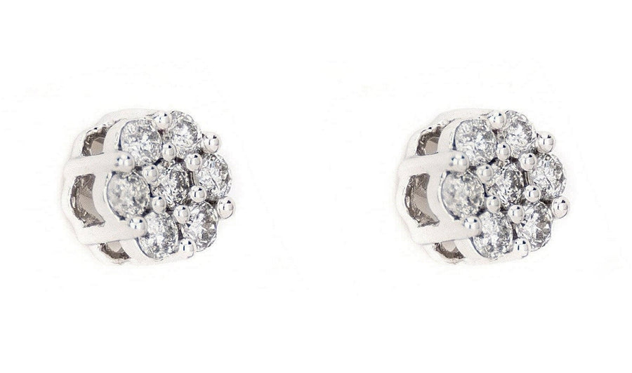 JDTK-F81638-  Cluster/Flower 0.45cttw Diamond Earrings