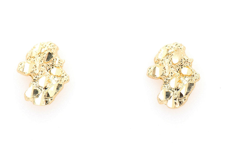 10k Yellow Gold Nugget Earrings. Small