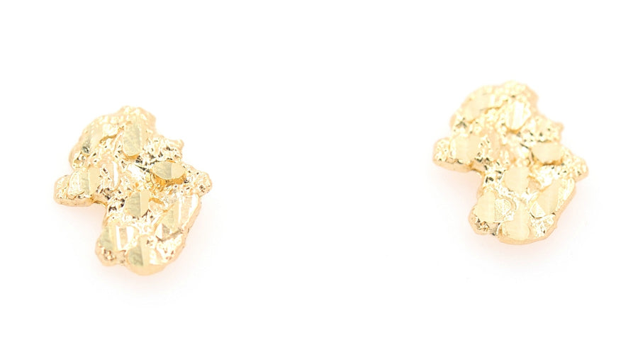 10k Yellow Gold Nugget Earrings. Small