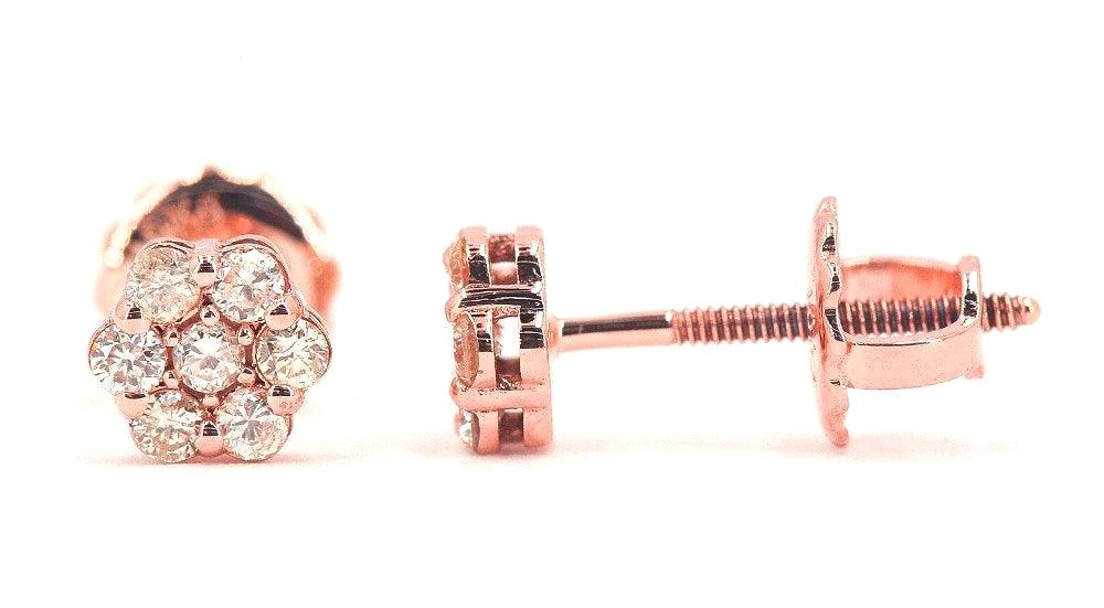 JDTK-F81638- Cluster/Flower 0.50cttw Diamond Earrings - Johnny Dang & Co