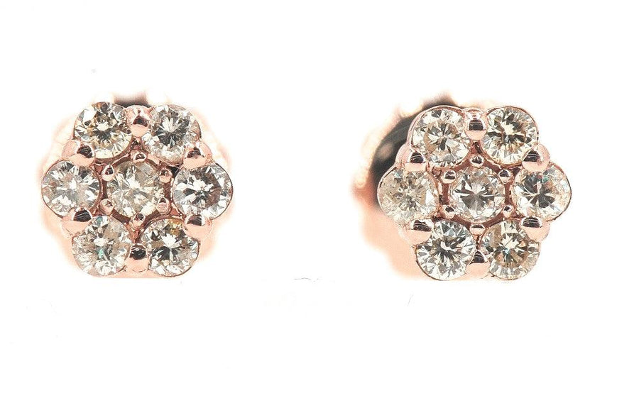 JDTK-F81638-  Cluster/Flower 0.45cttw Diamond Earrings