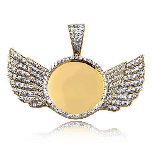 JDTK-CHR0736Y- Custom Diamond Angel Wings Memory pendant