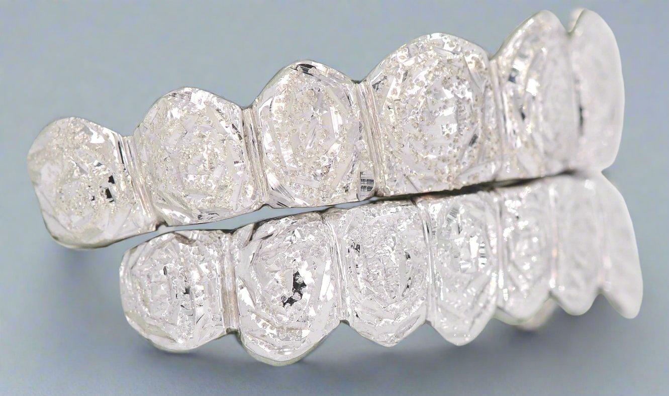 JDTK- 3009- 16 Teeth Rose Cuts & Diamond Dust Grillz - Johnny Dang & Co