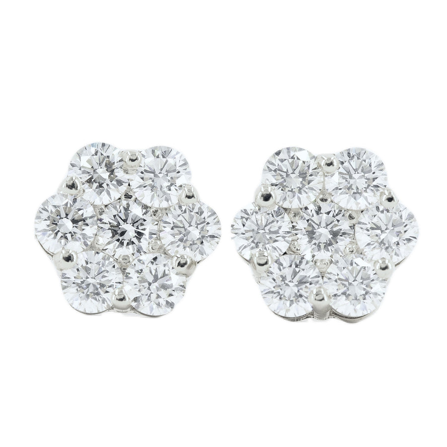 Build your size:  CUSTOM SI, VS, VVS DIAMOND FLORAL/CLUSTER SETTING EARRINGS (0.30 CTW - 7.0 CTW) Each Pair