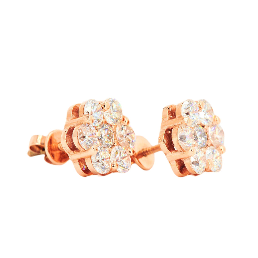 Build your size:  CUSTOM SI, VS, VVS DIAMOND FLORAL/CLUSTER SETTING EARRINGS (0.30 CTW - 7.0 CTW) Each Pair