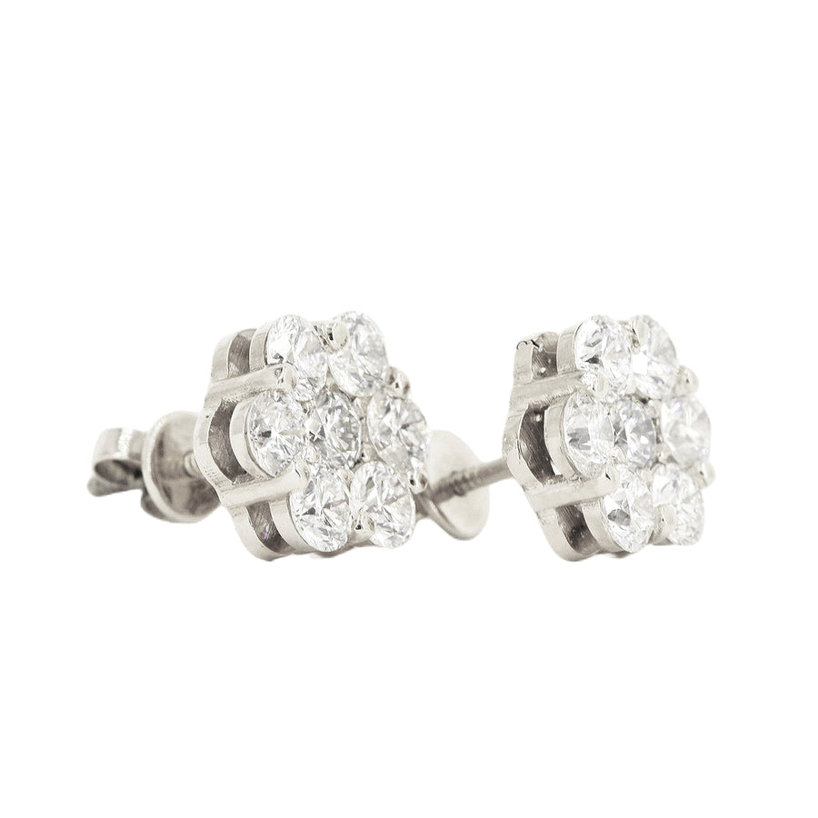 Build your size:  CUSTOM SI, VS, VVS DIAMOND FLORAL/CLUSTER SETTING EARRINGS (0.30 CTW - 7.0 CTW) Each Pair