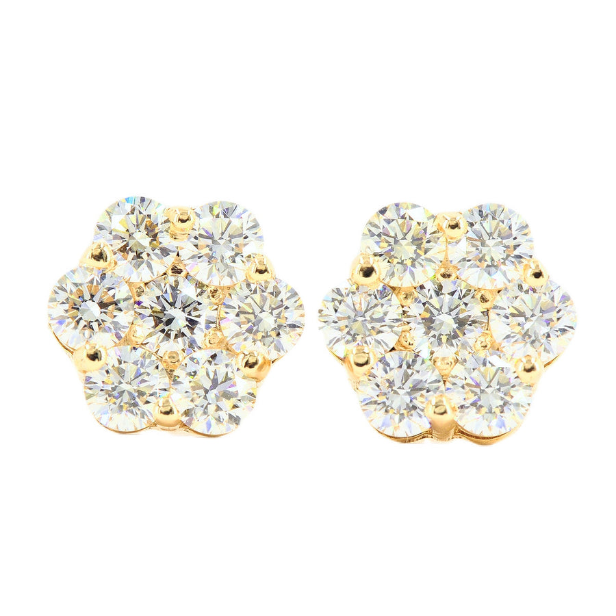 Build your size:  CUSTOM SI, VS, VVS DIAMOND FLORAL/CLUSTER SETTING EARRINGS (0.30 CTW - 7.0 CTW) Each Pair