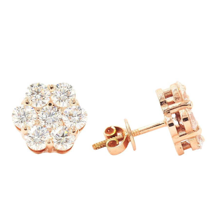 Build your size:  CUSTOM SI, VS, VVS DIAMOND FLORAL/CLUSTER SETTING EARRINGS (0.30 CTW - 7.0 CTW) Each Pair