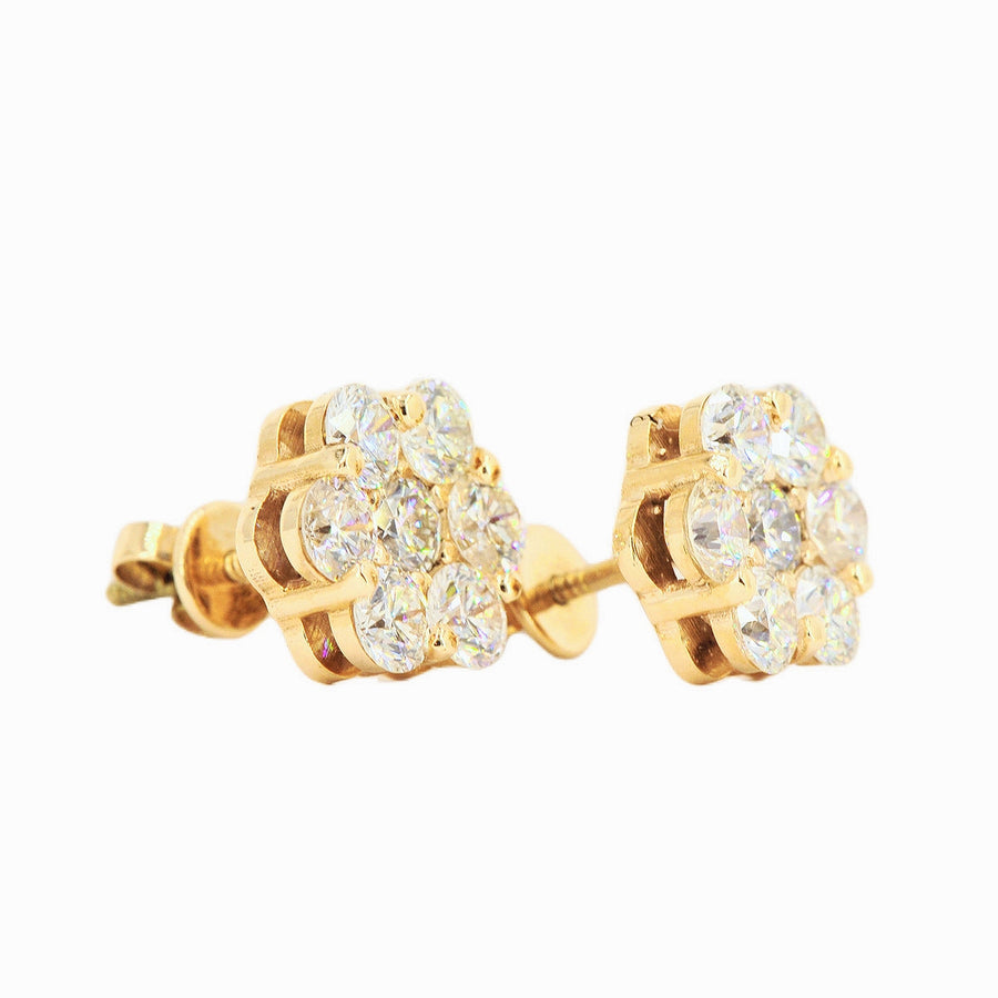 Build your size:  CUSTOM SI, VS, VVS DIAMOND FLORAL/CLUSTER SETTING EARRINGS (0.30 CTW - 7.0 CTW) Each Pair