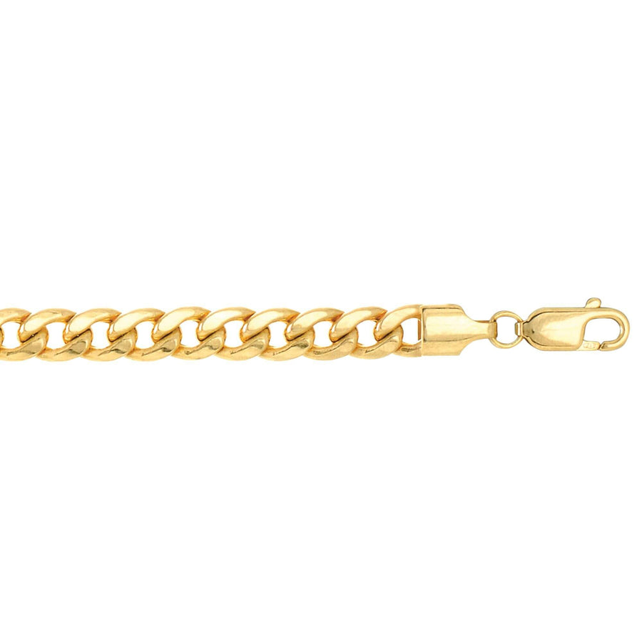 10K YG 20 inches 5.5mm Lite Miami CURB Necklace with Lobster Lock.