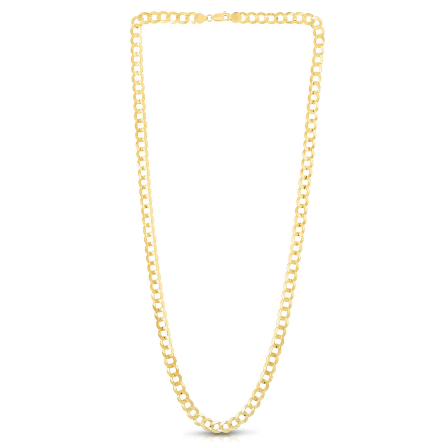 14K Yellow Gold 4.5mm Hollow Curb Link Chain 18