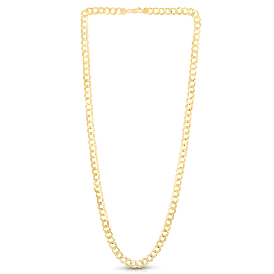 10K Yellow Gold 3.5mm Hollow Curb Link Chain 18